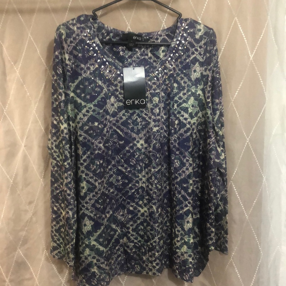 NWT thin material with embellishments around neck